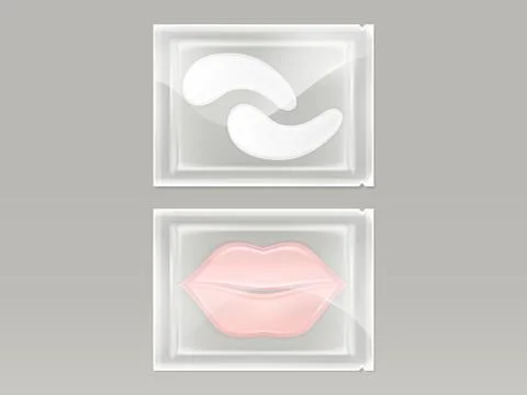 Vector realistic set of patches for lips and eyes イラスト素材