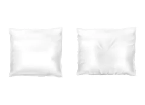 Vector realistic set with square white pillows Illustrazione stock