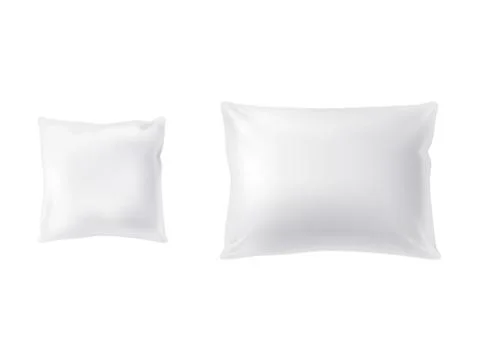 Vector realistic set of two white pillows Stock-Illustration