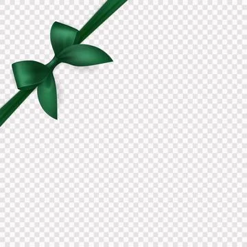 Vector Realistic Silk Green Gift Ribbon, Satin Bow for Greeting Card, Gift Illustrazione stock