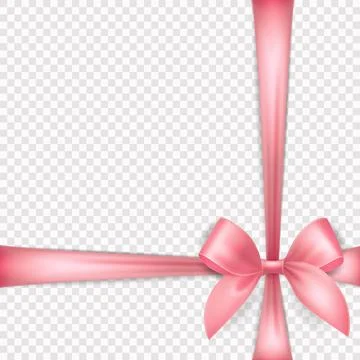 Vector Realistic Silk Pink Gift Ribbon, Satin Bow for Greeting Card, Gift Illustrazione stock