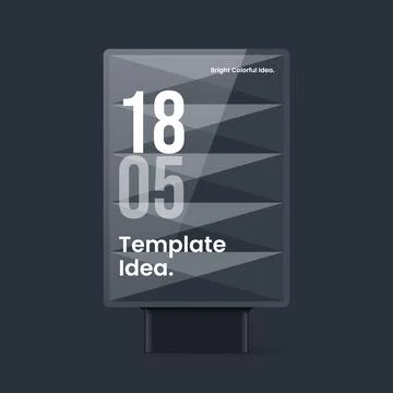 Vector realistic сitylight mockup isolated on dark background. Stock Illustration