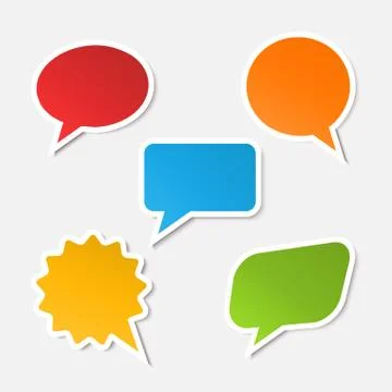 Vector realistic speech bubble sticker Stock Illustration