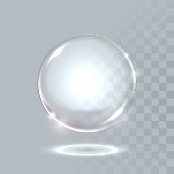 Vector realistic sphere crystal bubble drop Stock Illustration