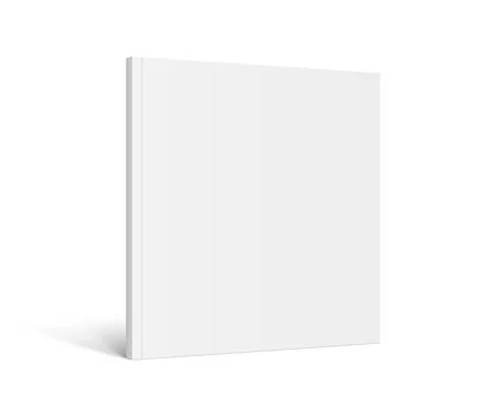 Vector realistic standing 3d magazine mockup with white blank cover. Stock Illustration