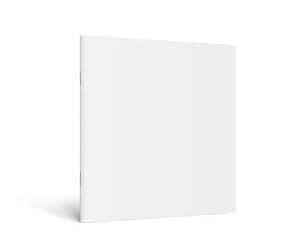 Vector realistic standing 3d magazine mockup with white blank cover. Stock Illustration