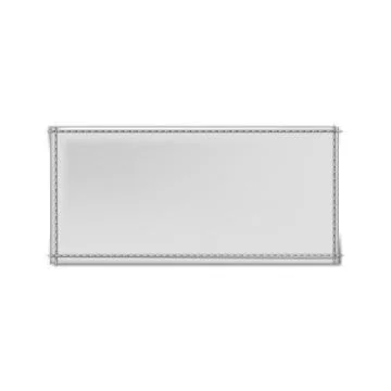 Vector realistic textile blank tag with stitched edges. Rectangular white label Stockillustratie