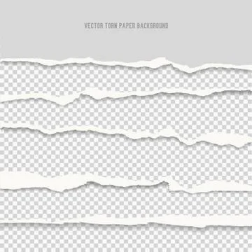 Vector realistic torn paper edges. Stock Illustration