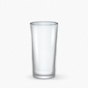 Vector realistic transparent empty glass closeup isolated on transparent Stock Illustration