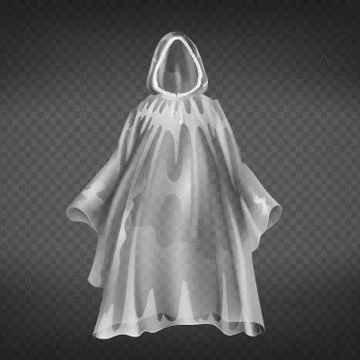 Vector realistic transparent raincoat, disposable waterproof slicker Stock-Illustration