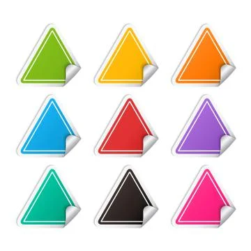 Vector realistic triangle colorful Sticker set Stock Illustration