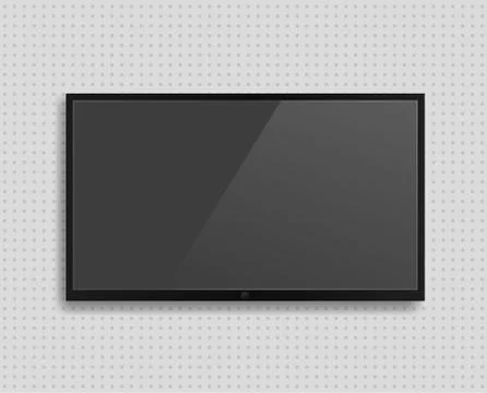 Vector realistic TV screen with shadow Stock Illustration