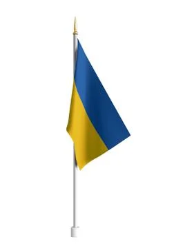 Vector realistic Ukraine Flag. 3D waving flag textile. Template for products Stock Illustration