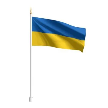 Vector realistic Ukraine Flag. 3D waving flag textile. Template for products Illustrazione stock