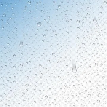 Vector realistic water drops condensed Stock Illustration