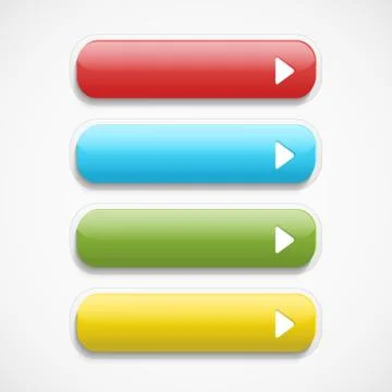 Vector  realistic  Web  buttons Stock Illustration