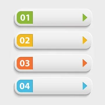 Vector realistic Web buttons,infographic with numbers over whi Vector real... Foto stock