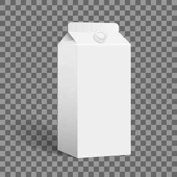 Vector. Realistic white cardboard packaging. Packages of juice, milk Stock Illustration