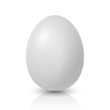 Vector Realistic White Chicken Egg Icon Closeup Isolated. Glossy Chicken Egg Stock Illustration