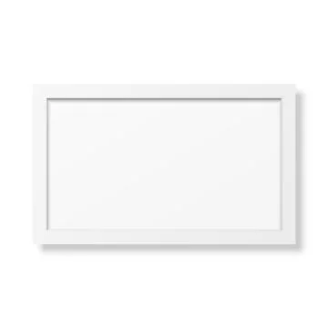 Vector Realistic White Horizontal Picture Frame, Isolated. Minimal Photo Frame Stock Illustration