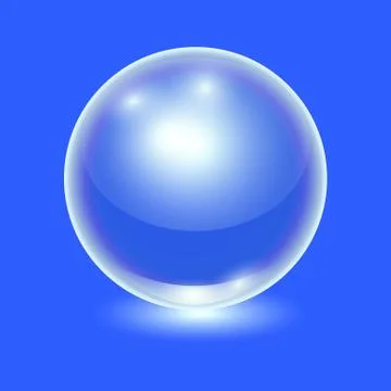 Vector realistic white transparent glass ball Stock Illustration