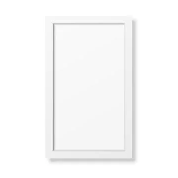 Vector Realistic White Vertical Picture Frame Vector Illustration. Minimal Photo Stock Illustration