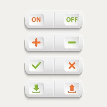 Vector realistic white web buttons Stock Illustration