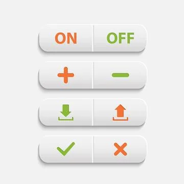 Vector realistic white web buttons Vector realistic white web buttons on ,... Stock Photos