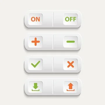 Vector realistic white web buttons Vector realistic white web buttons, on ... Stock Photos