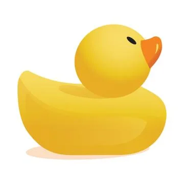 Vector realistic yellow rubber duck illustration on a white backgrouund Stock-Illustration