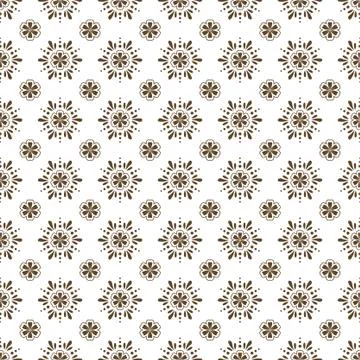 Vector reapeat seamless pattern with geometric flowers. Stock Illustration