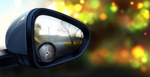 Vector rear view mirror with glass for blind spot Ilustración de archivo