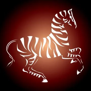 Vector rear up zebra Stock Illustration