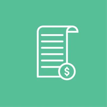 Vector receipt icon. Total bill purchase line icon Stock Illustration