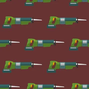 Vector reciprocating saw seamless pattern. 스톡 일러스트