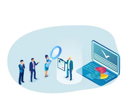 Vector of a recruiting process for new job positions. Stock Illustration