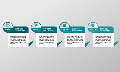 Vector rectangle infographic with icons. Business diagrams, presentations and Stock Illustration