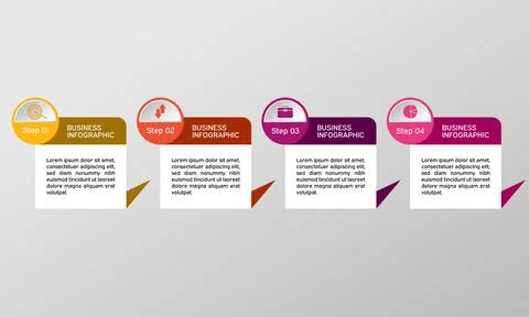 Vector rectangle infographic with icons. Business diagrams, presentations and Stock Illustration