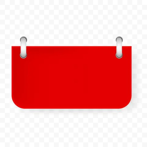 Vector Rectangle Red paper cut tag with spiral binder at transparent effect b Stock Illustration