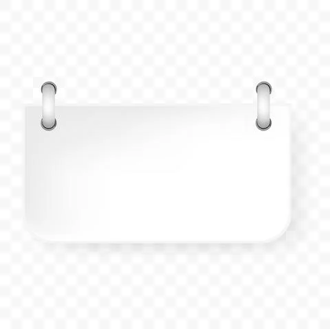 Vector Rectangle white paper cut tag with spiral binder at transparent effect Stock Illustration