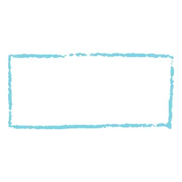 Vector rectangular frame hand-drawn with blue pencil. Ilustración de archivo