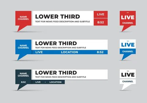 Vector rectangular news line for the name of the TV channel, the lower third  Stock Illustration
