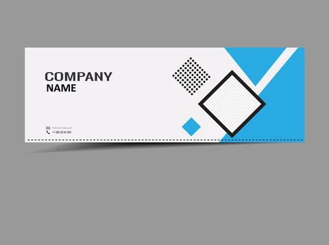 Vector rectangular web banner template with blue element Stock Illustration