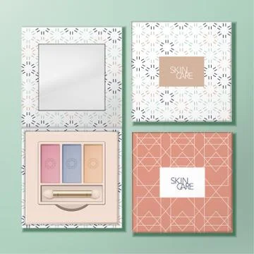 Vector Recyclable Paper Square Eyeshadow Palette Stock Illustration