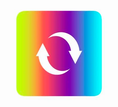 Vector recycle symbol flat neon vector illustration on isolated background Stock Illustration