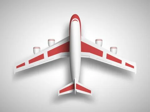 Vector red airplane top view イラスト素材