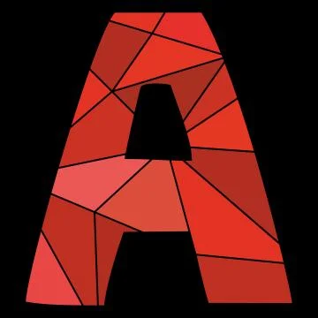 A vector red alphabet letter isolated on black background Stock Illustration