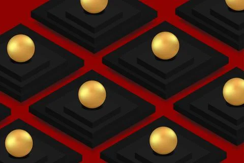 Vector red and black 3d background. Scene for cosmetic products. Stock Illustration