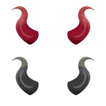 Vector Red and black devil horns isolated Stockillustratie