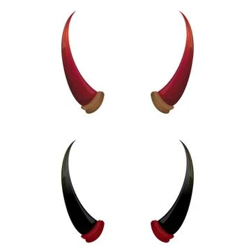 Vector Red and black devil horns isolated Stock Illustration